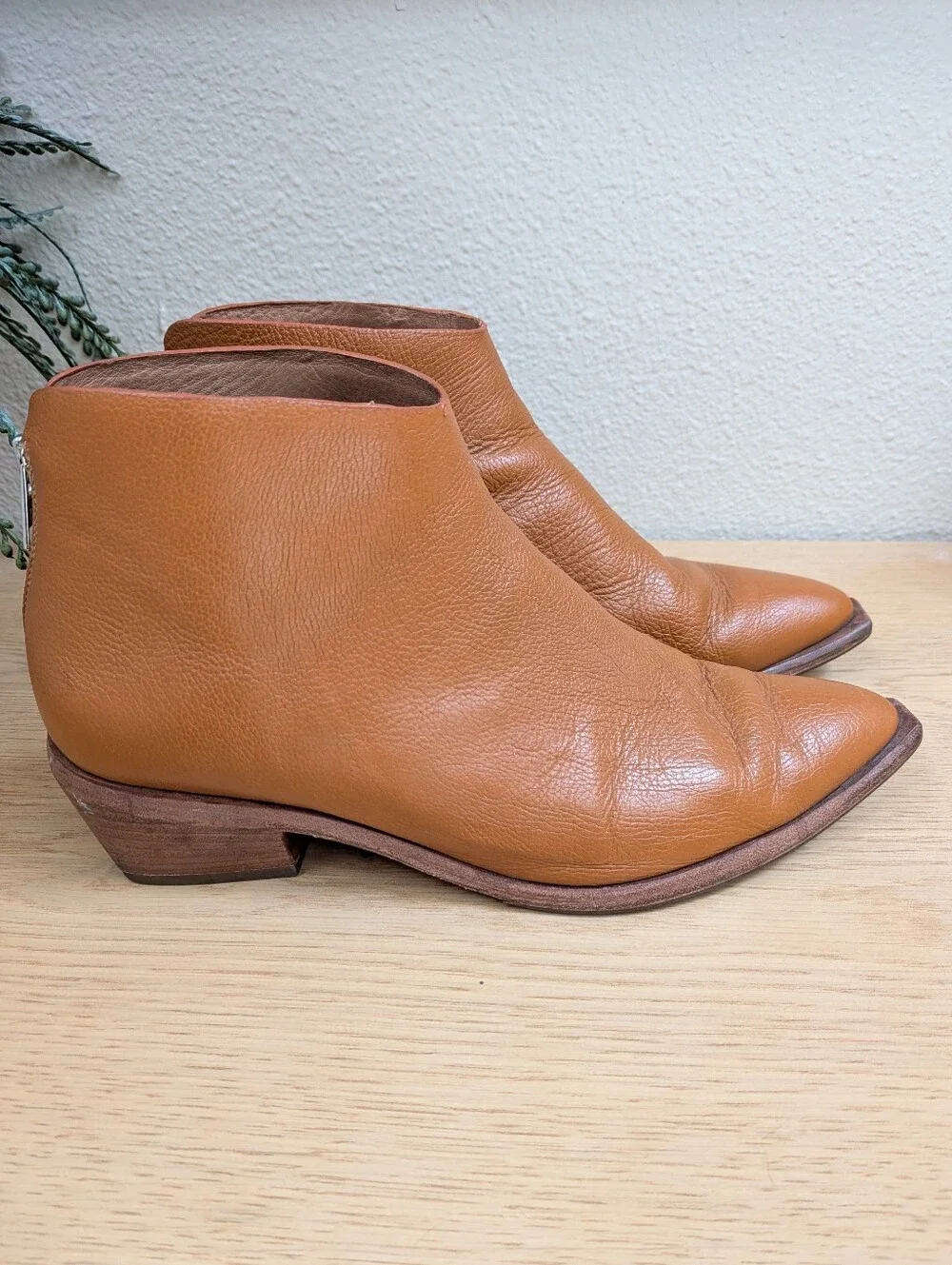 Wal & Pai West Tan Leather Ankle Cowboy Booties Cobbler Upgraded Soles Size 40